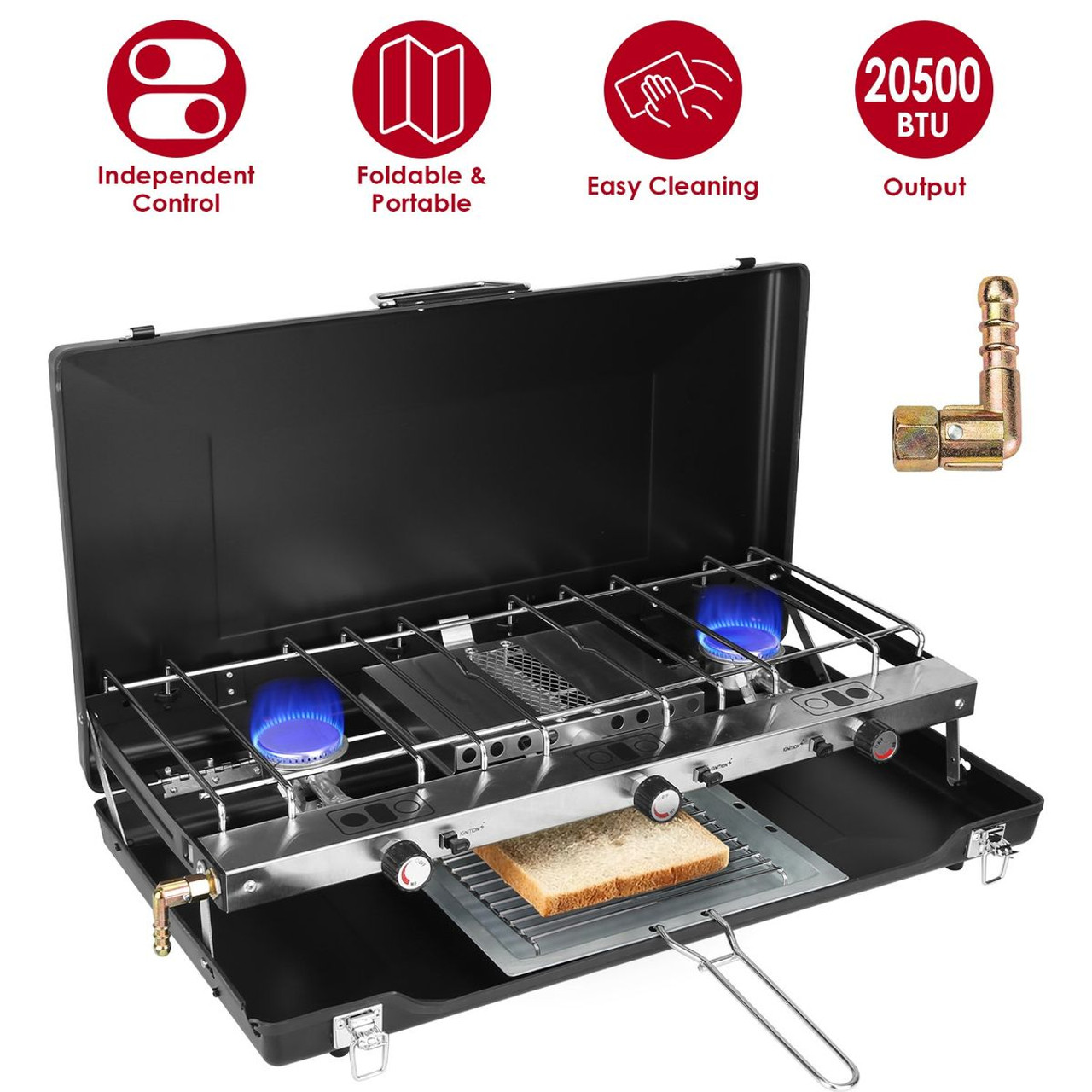 LakeForest 3-Burner Camping Stove product image