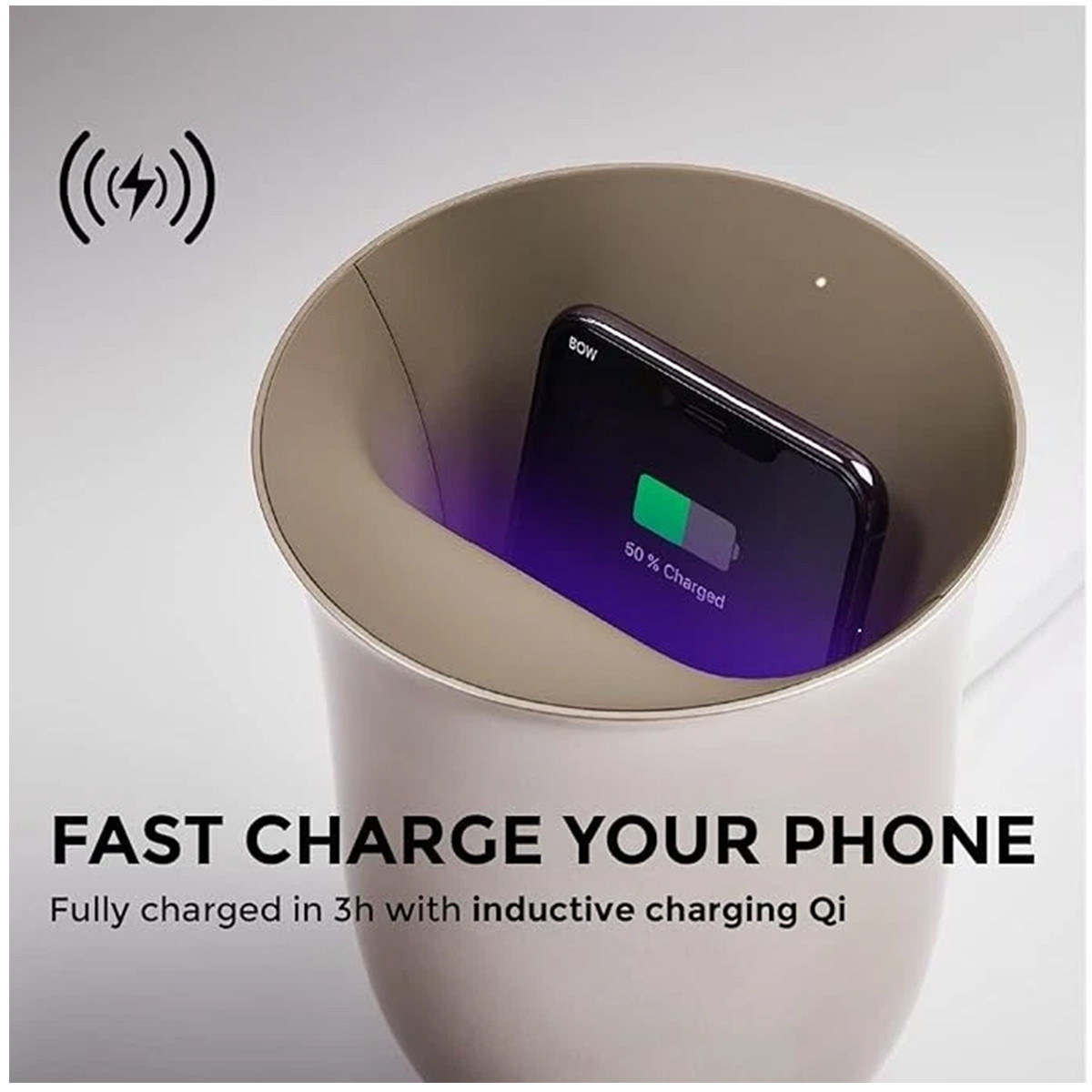 LEXON Oblio 10W Qi Certified Wireless Charger with Built-In UV-Sanitizer product image