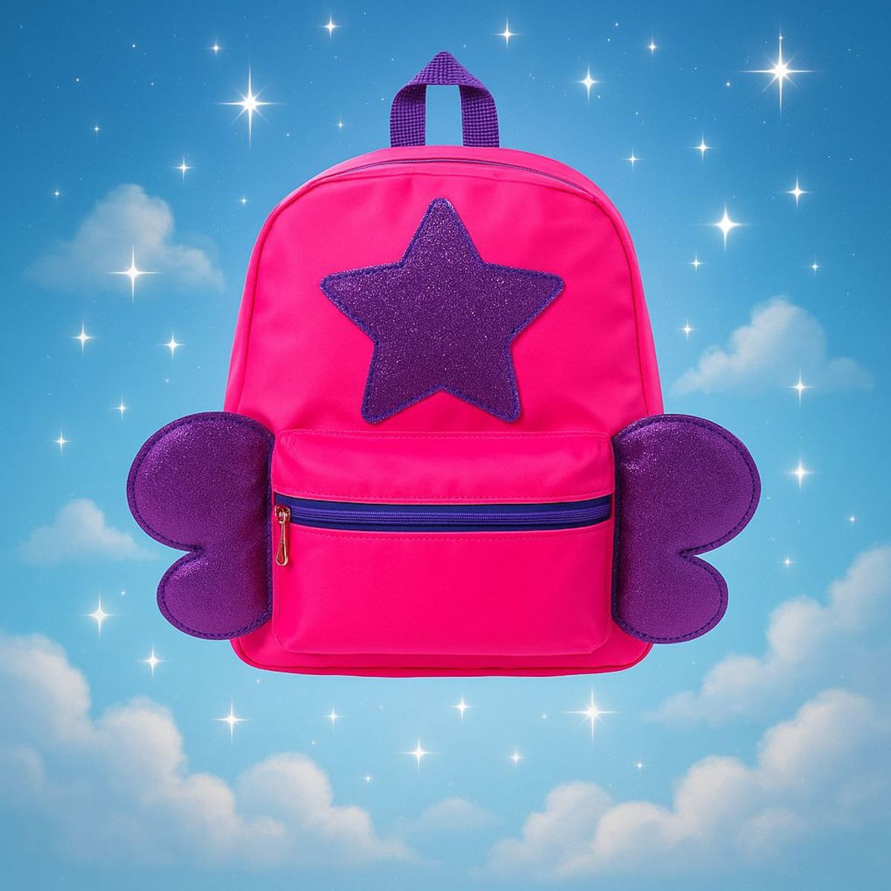 Bright Pink & Purple Star Backpack product image Bright Pink & Purple Star Backpack product image