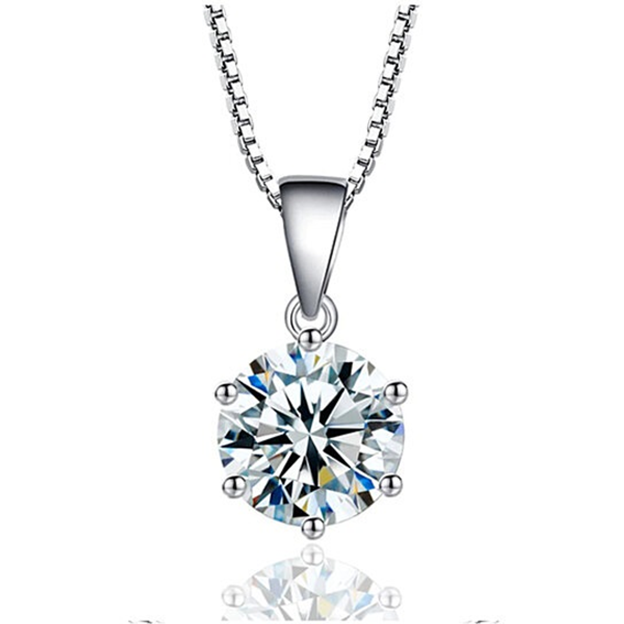 .925 Sterling Silver Crystal Solitaire Drop Necklace product image .925 Sterling Silver Crystal Solitaire Drop Necklace product image