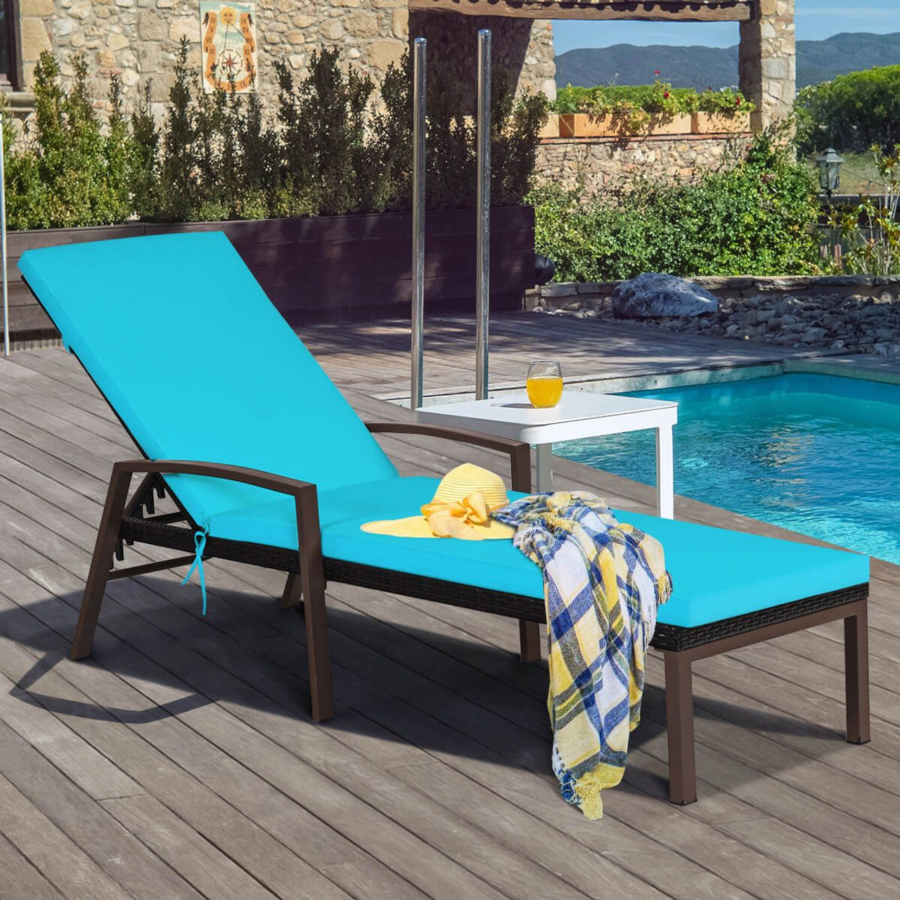 Outdoor Patio Rattan Chaise Lounge Chair (Set of 2) product image