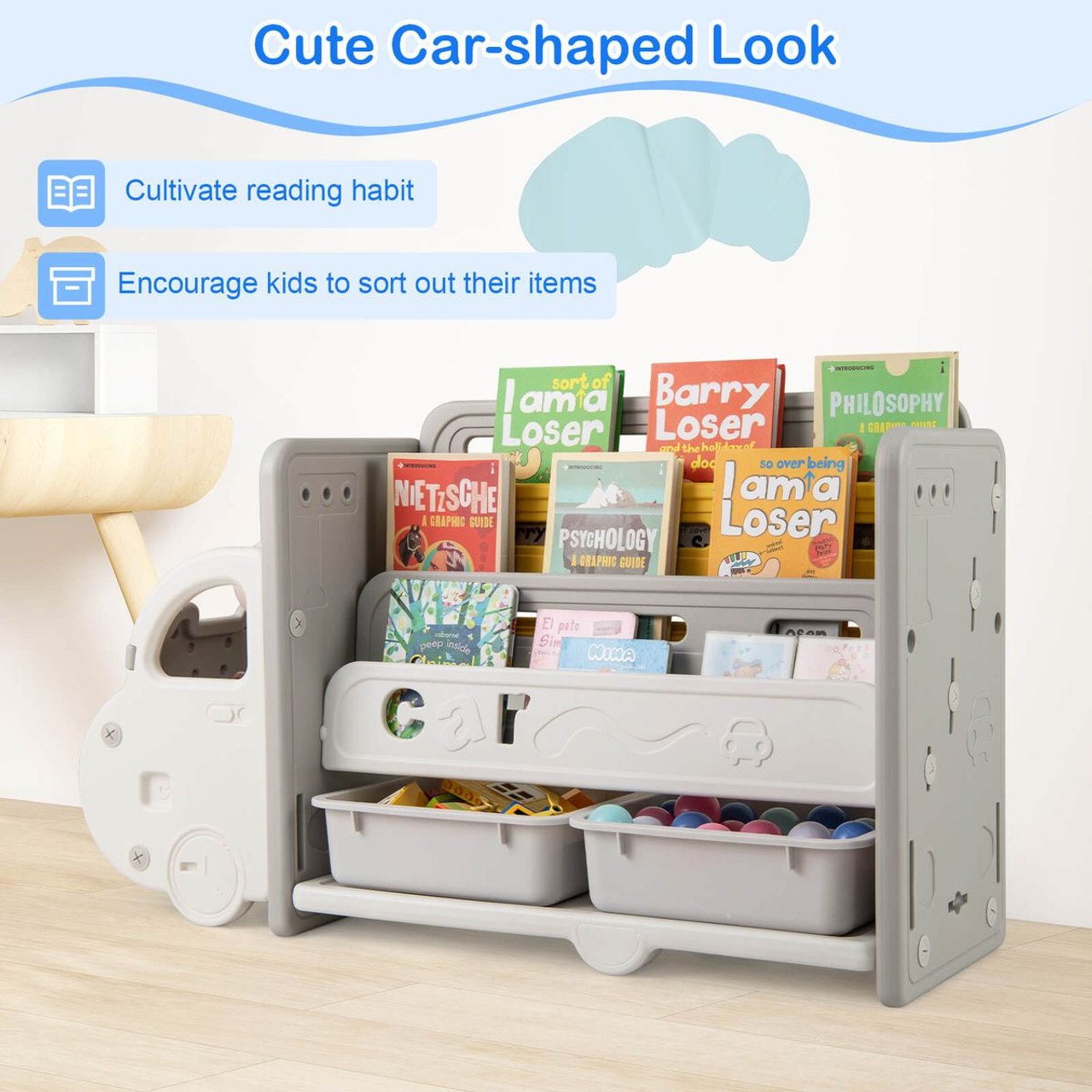 3-Tier Kids' Toy Storage and Bookshelf product image