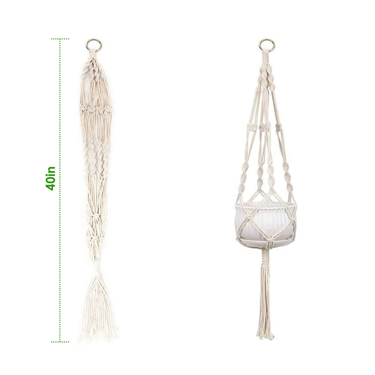 Cotton Rope Macrame Hanging Plant Holder for Pots (2-Pack) product image