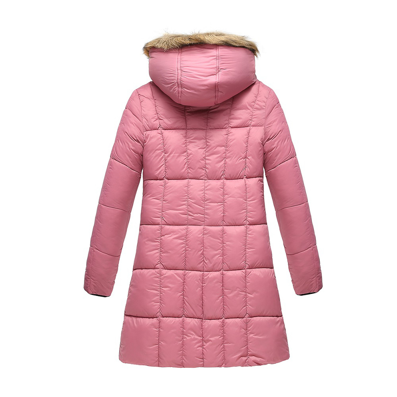 Haute Edition® Women's Mid-Length Puffer Parka Coat with Faux Fur-Lined Hood product image