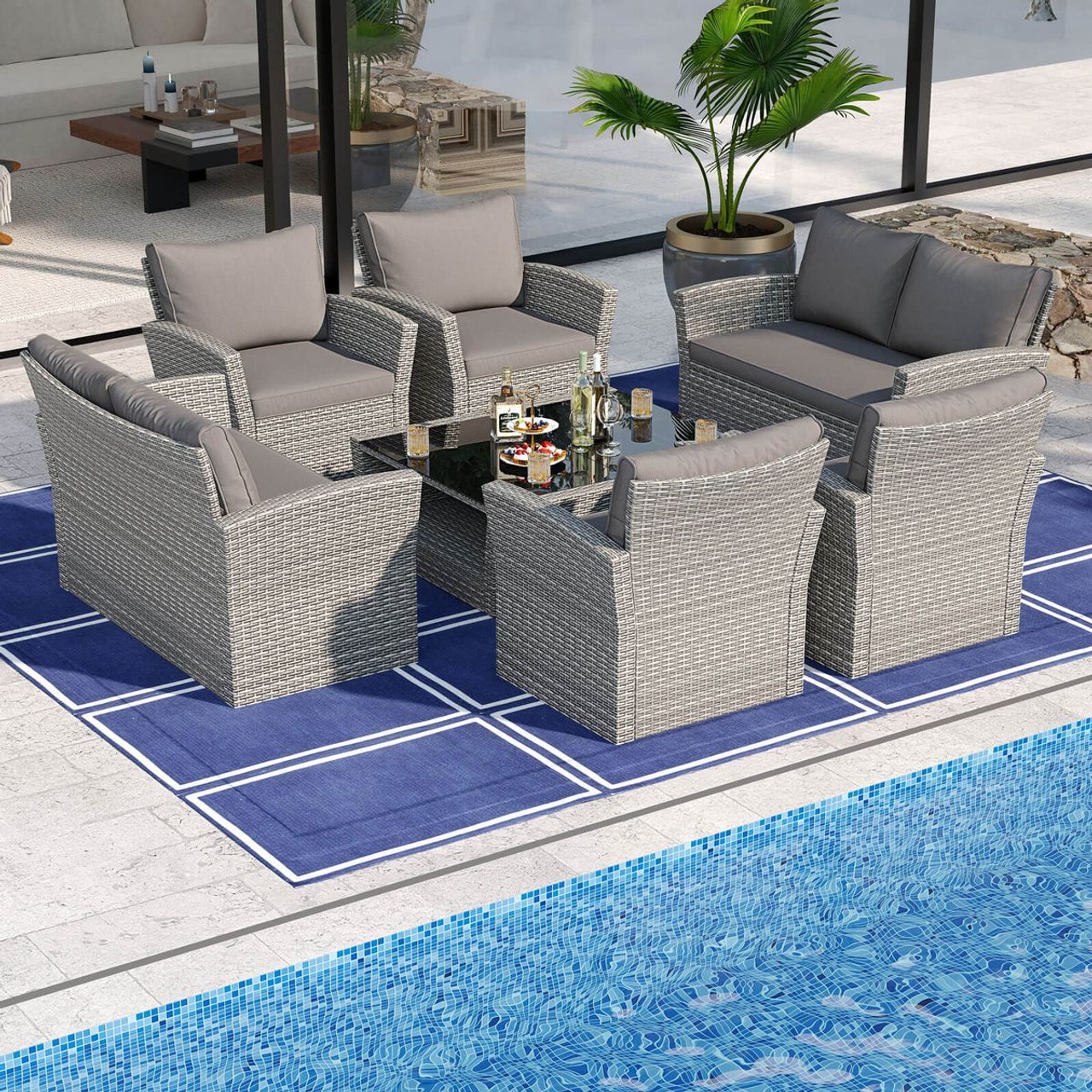 8-Piece Patio Furniture Set with 4 Chairs product image