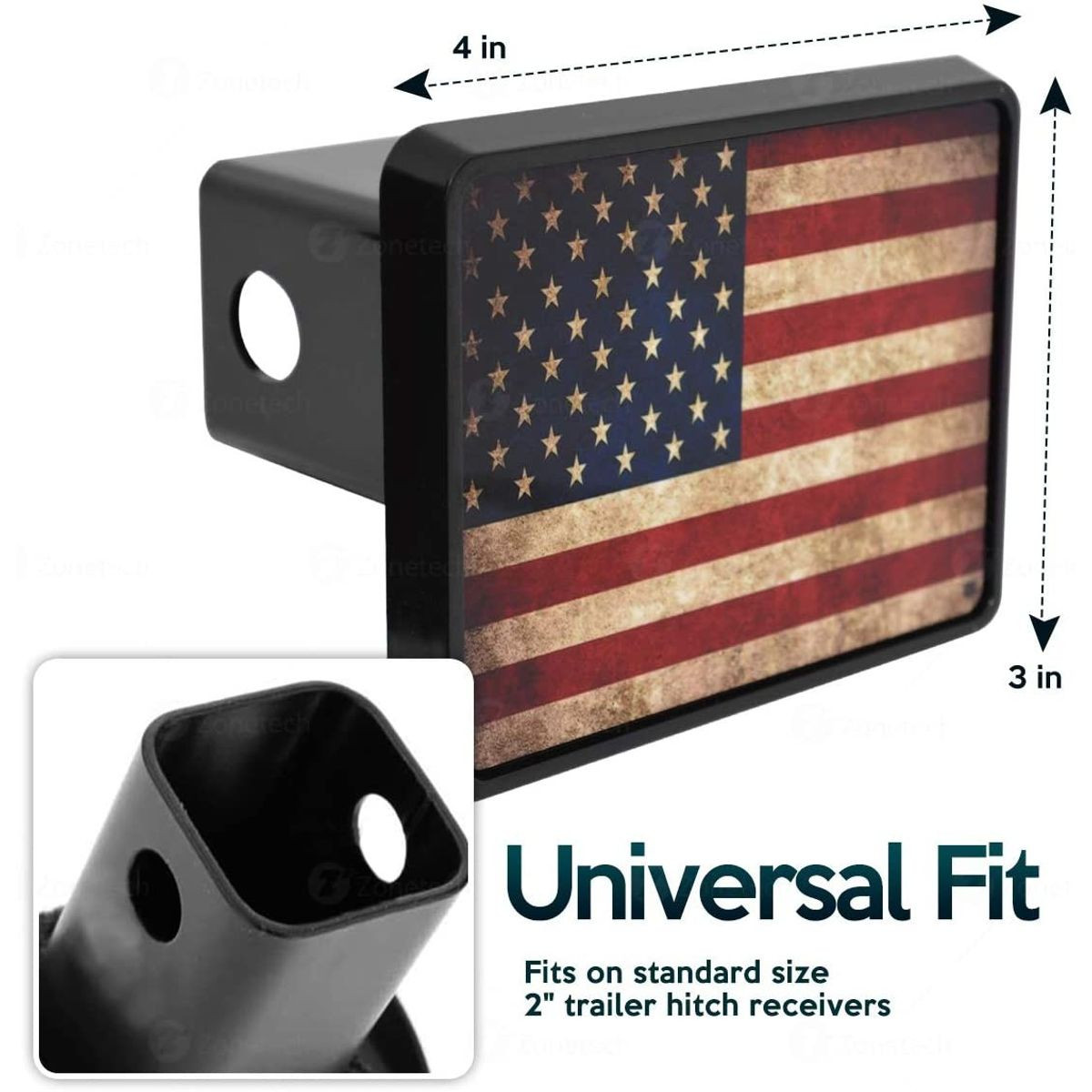 Zone Tech Tactical Usa Flag Hitch Cover product image