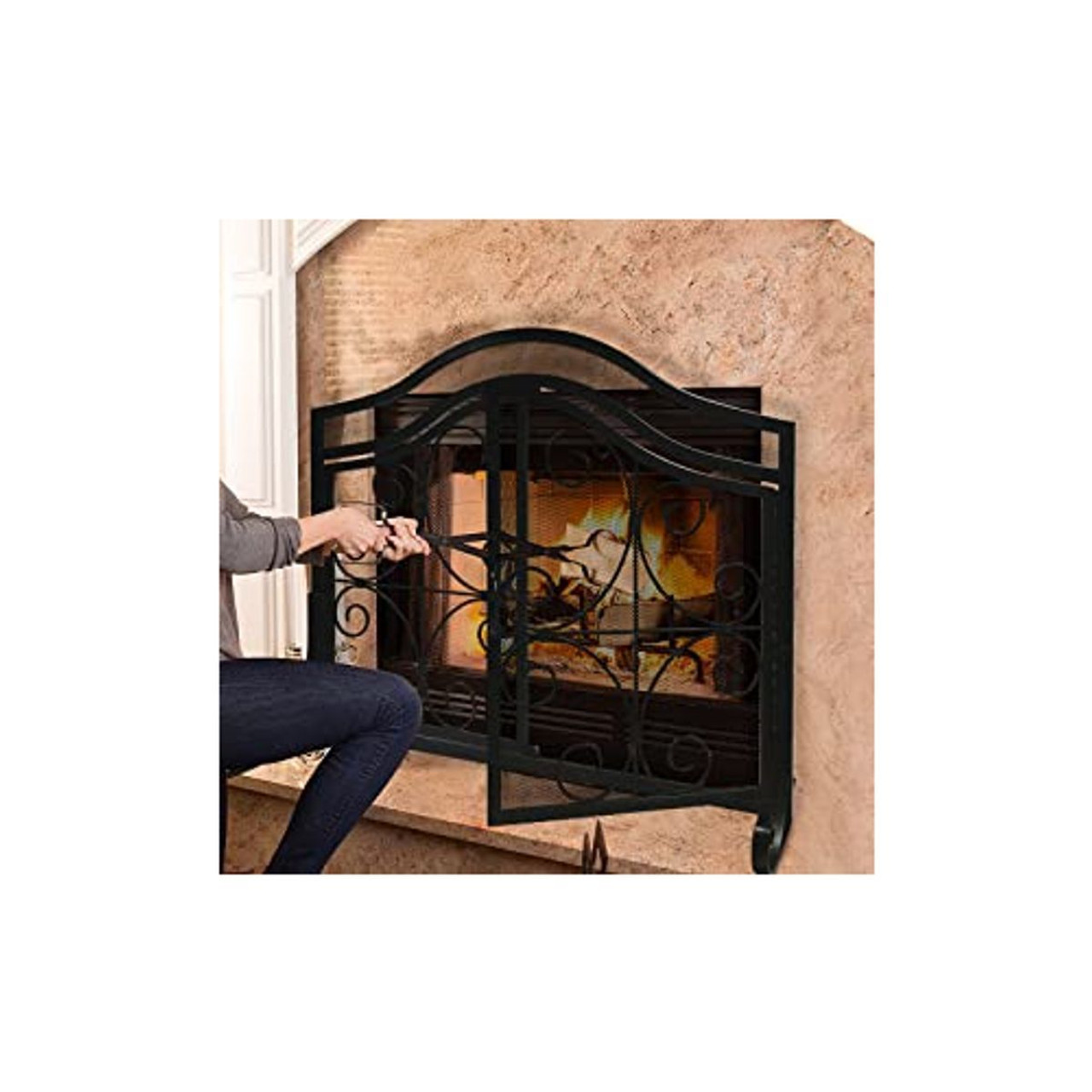 Amagabeli Fireplace Screen with Doors product image