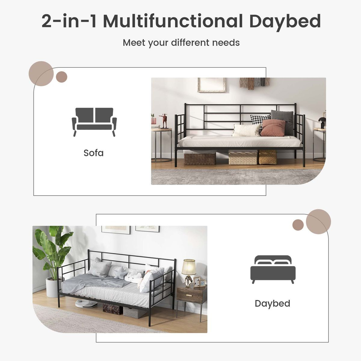  Heavy-Duty Metal Daybed (Twin Size) product image