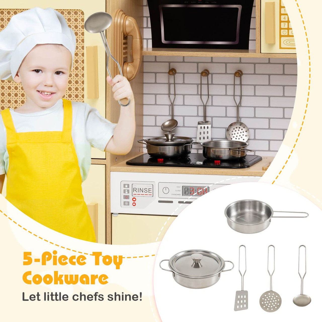 Wooden Kids Kitchen Playset with Realistic Sounds  product image