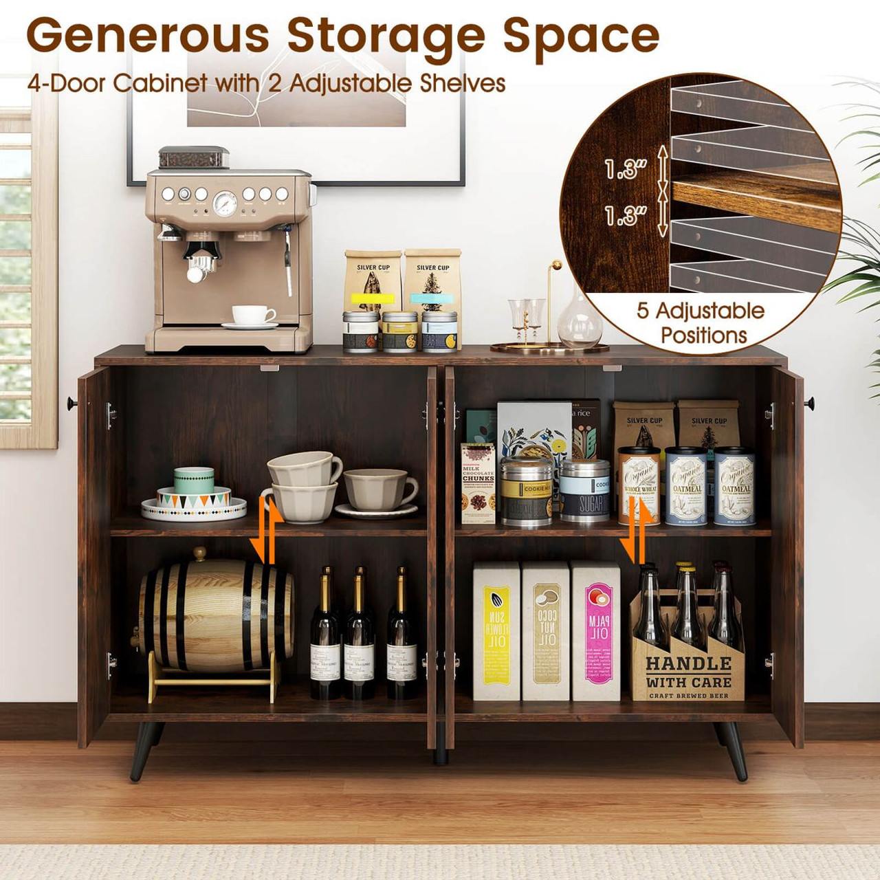 Mid Century 4-Door Buffet Sideboard product image