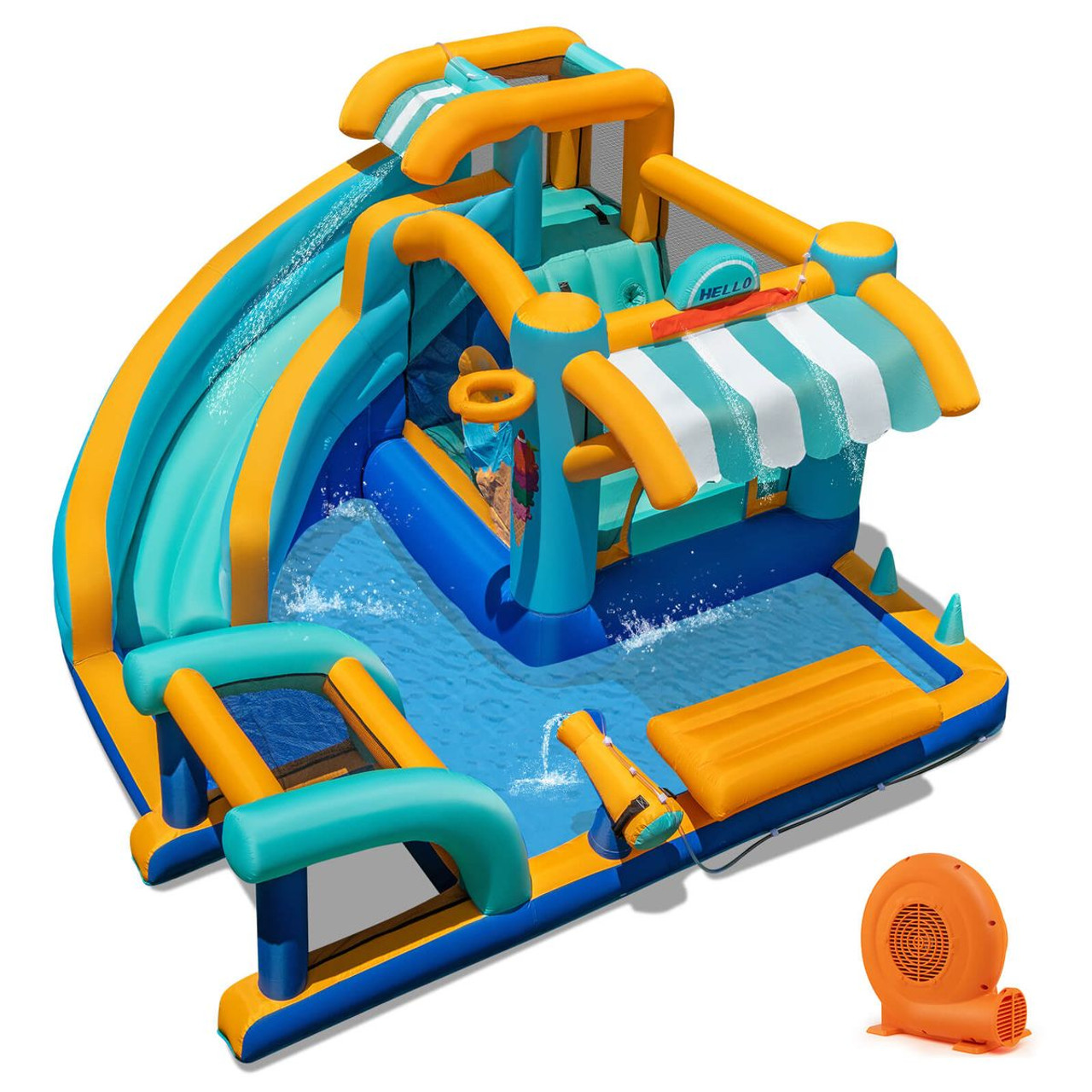 Inflatable Water Park with Climbing Wall  product image Inflatable Water Park with Climbing Wall  product image