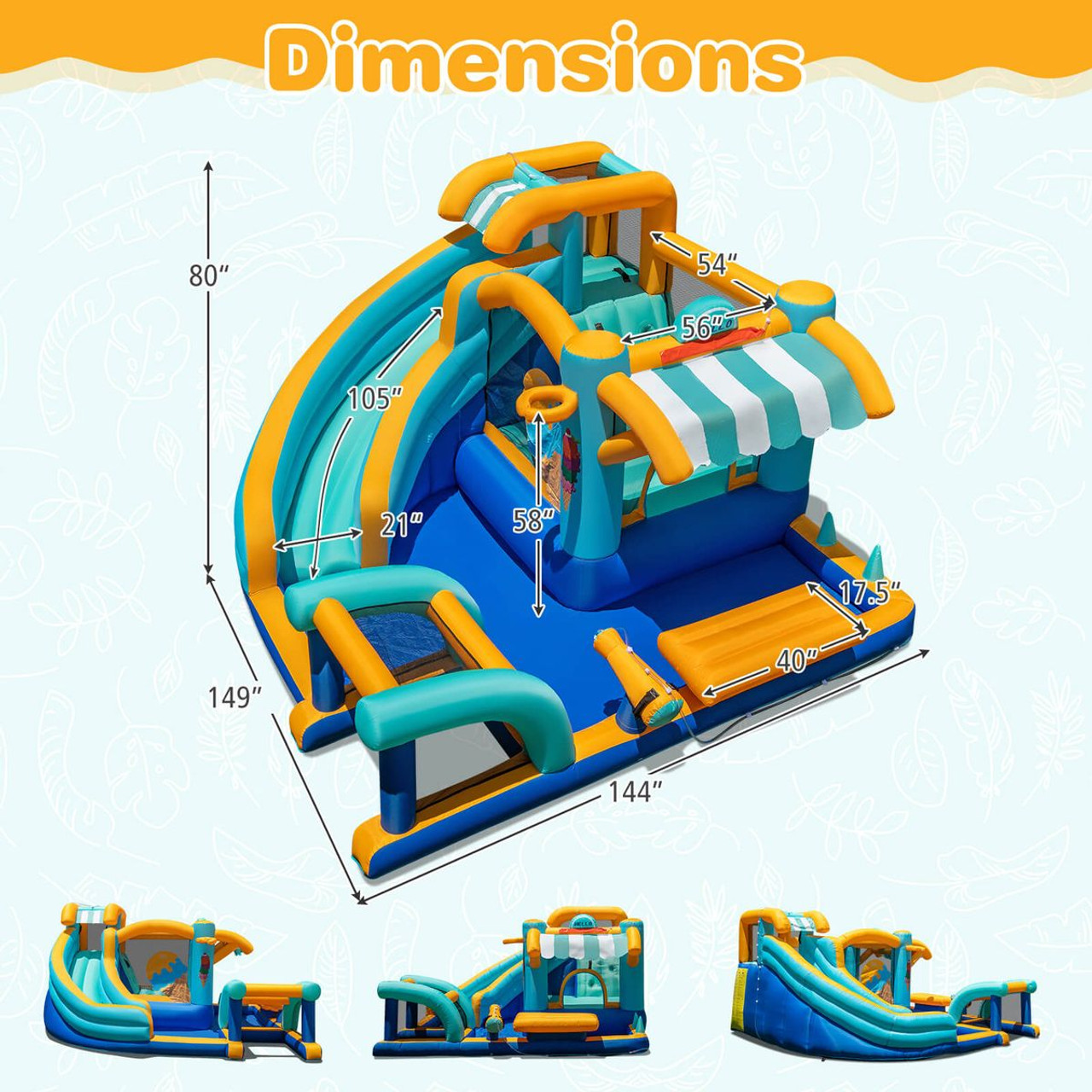 Inflatable Water Park with Climbing Wall  product image Inflatable Water Park with Climbing Wall  product image