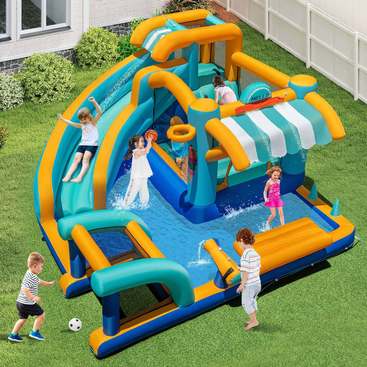 Inflatable Water Park with Climbing Wall  product image Inflatable Water Park with Climbing Wall  product image
