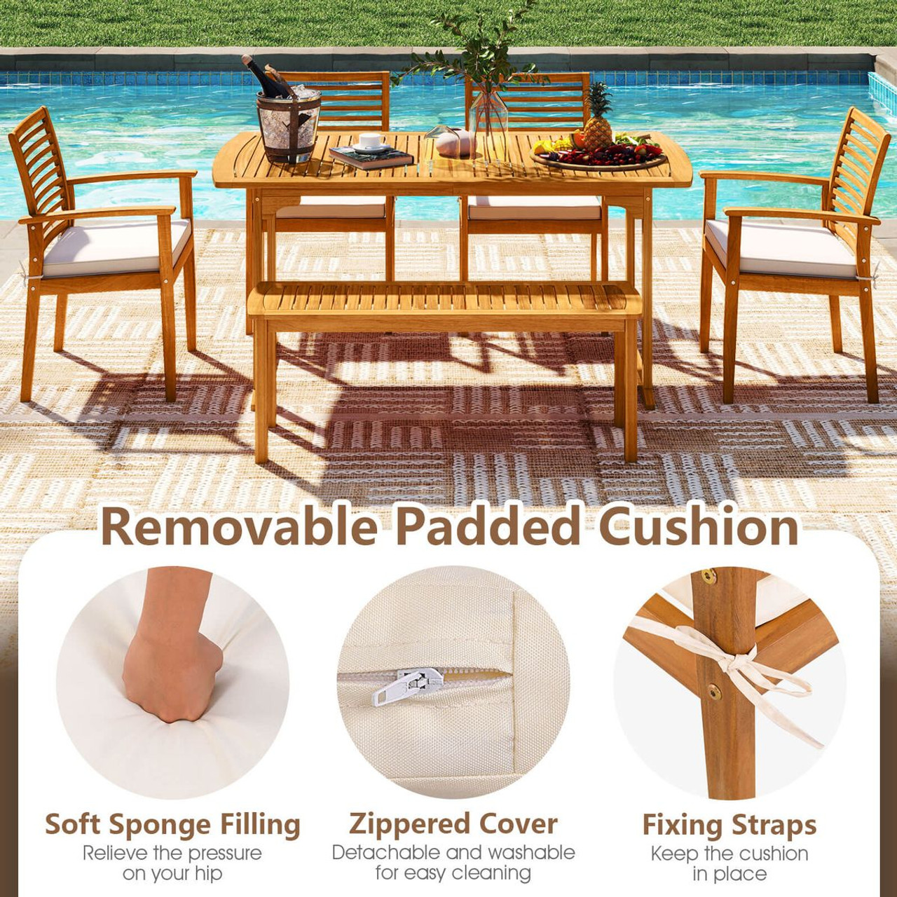 Patio Dining Chairs with Slatted Back  product image