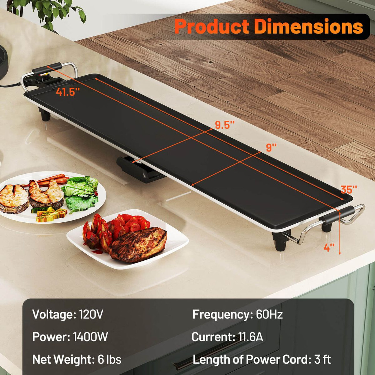 Electric Teppanyaki Grill with Adjustable Temperature product image Electric Teppanyaki Grill with Adjustable Temperature product image