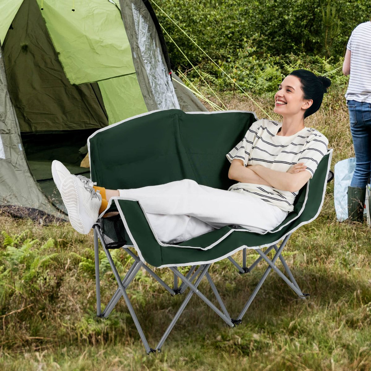 Double Duo Camping Chair with Mesh Cup Holders and Carry Bag product image