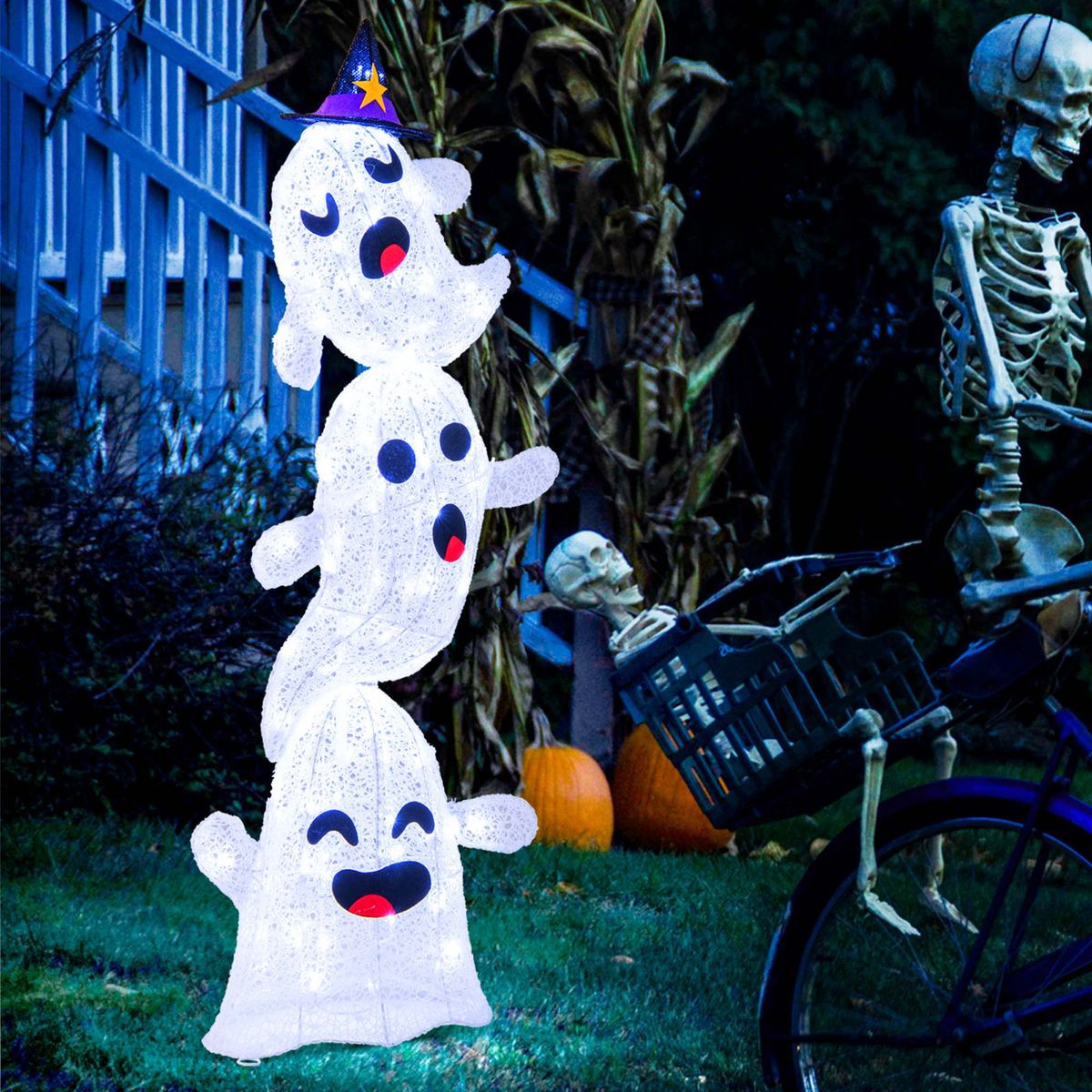 4-foot Stacked Ghosts Decoration with 120 LED Lights product image