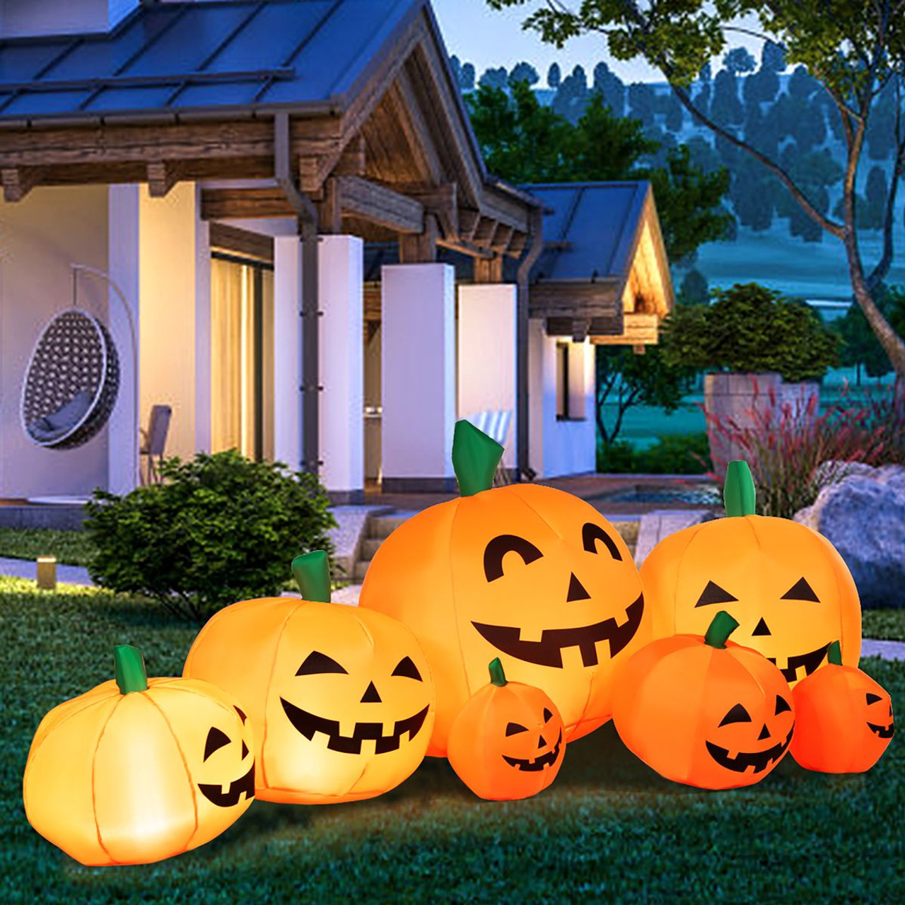 7.5-foot Inflatable Pumpkin Patch with LED Lights and Sandbags product image