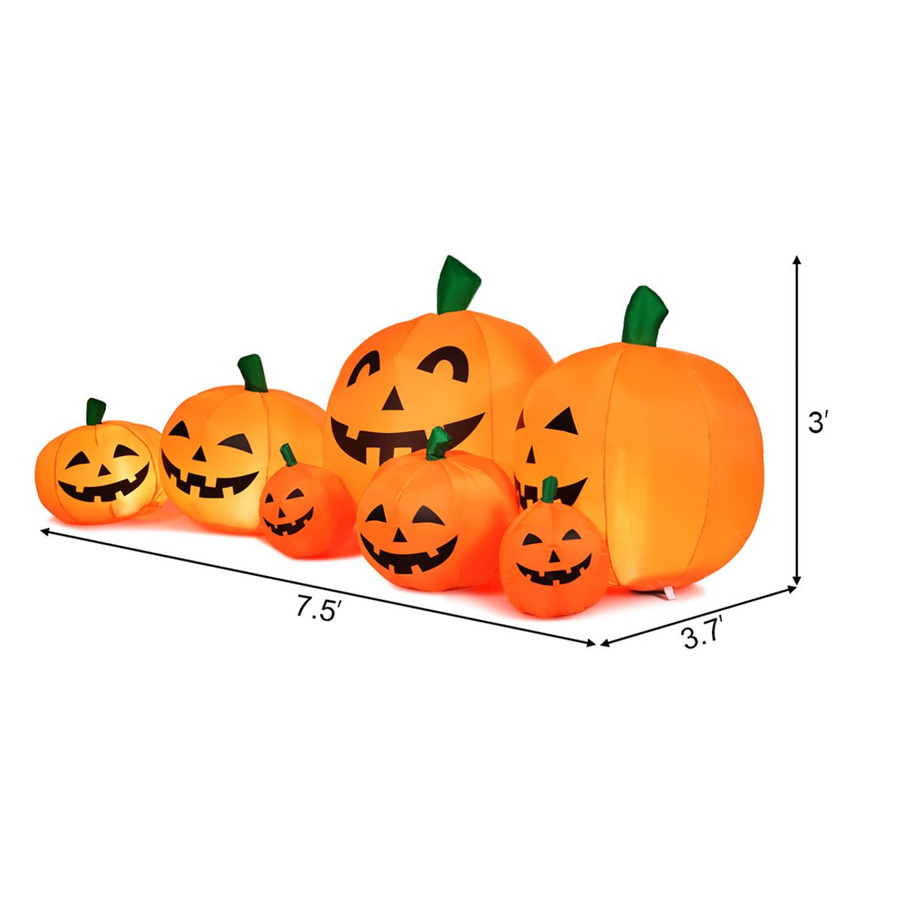 7.5-foot Inflatable Pumpkin Patch with LED Lights and Sandbags product image