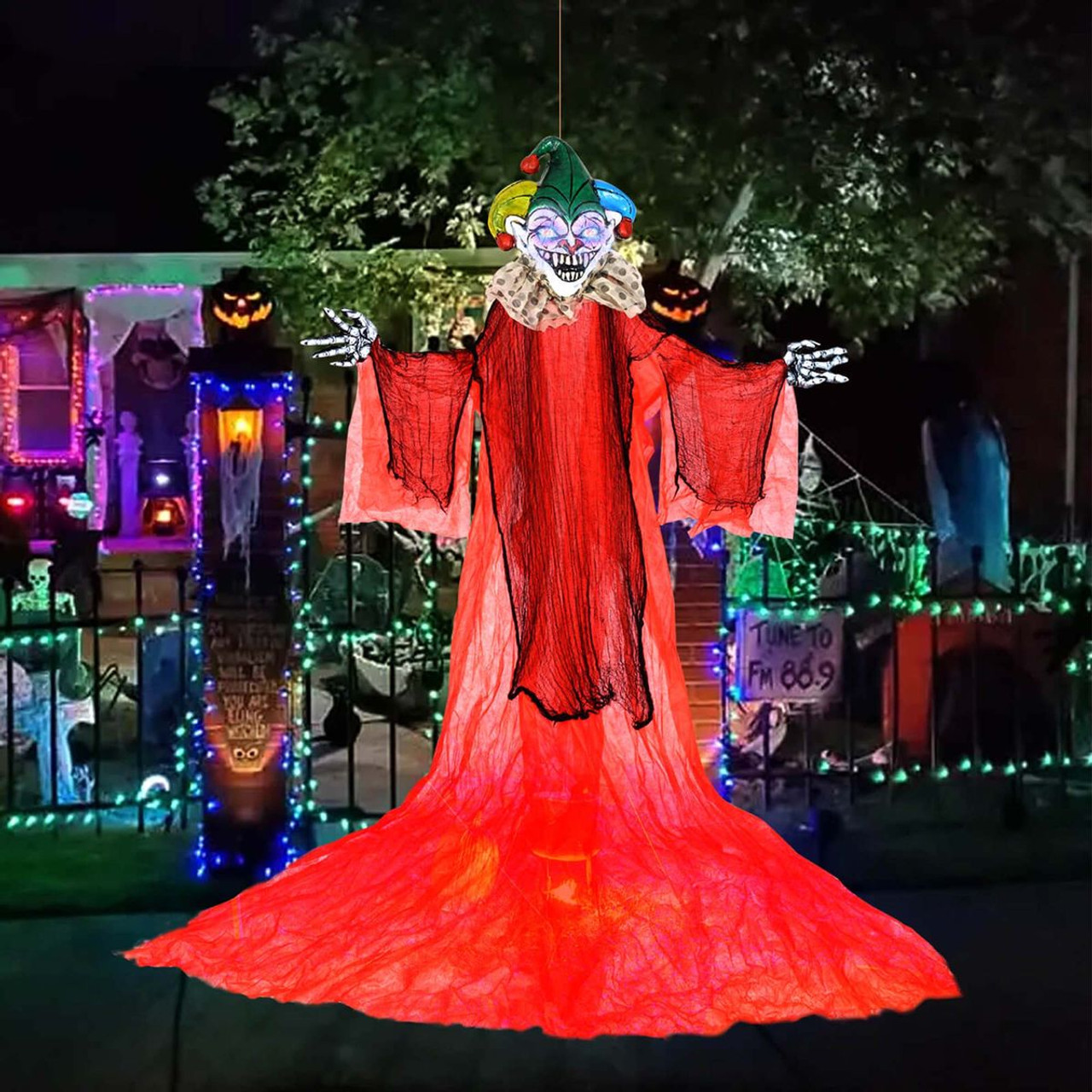13.1 foot Halloween Hanging Clown with Wings and Adjustable Arms product image