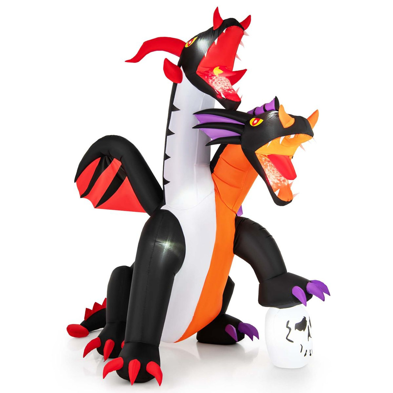 8-foot Inflatable Twin-Headed Dragon with LED Lights product image