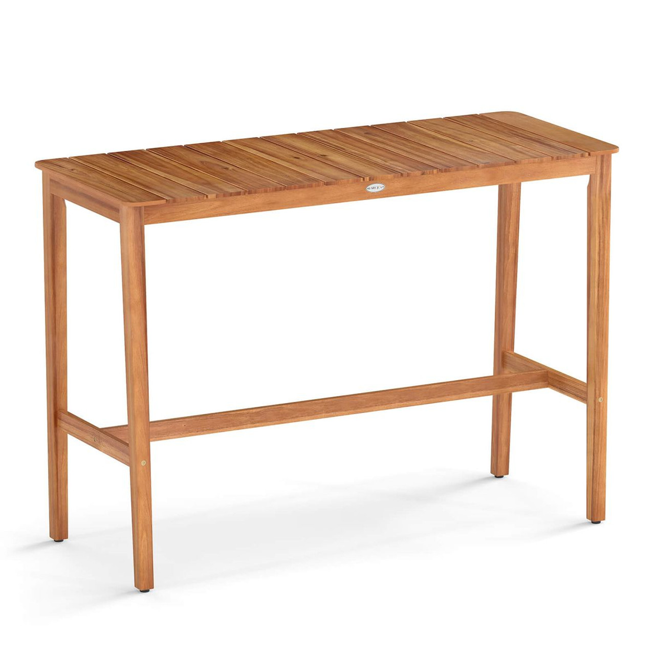 Acacia Wood Counter-Height Table with Slatted Tabletop product image