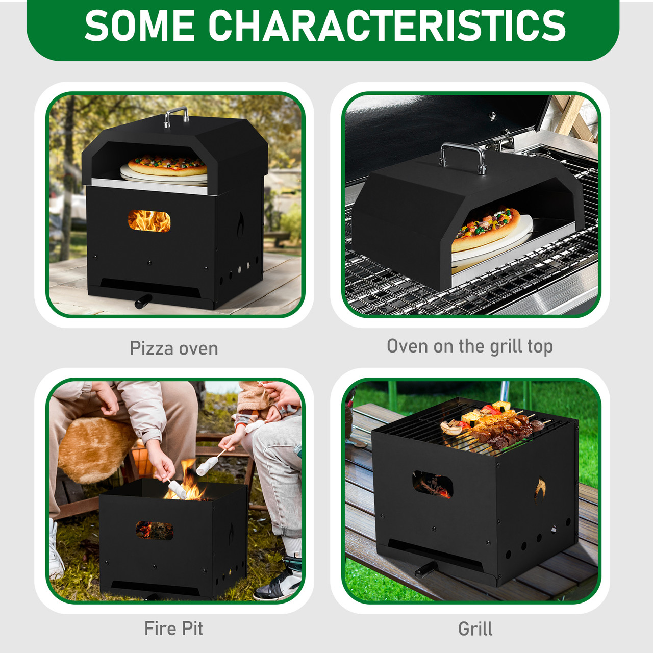 Outdoor 4-in-1 Wood Fired 2-Layer Pizza Oven product image