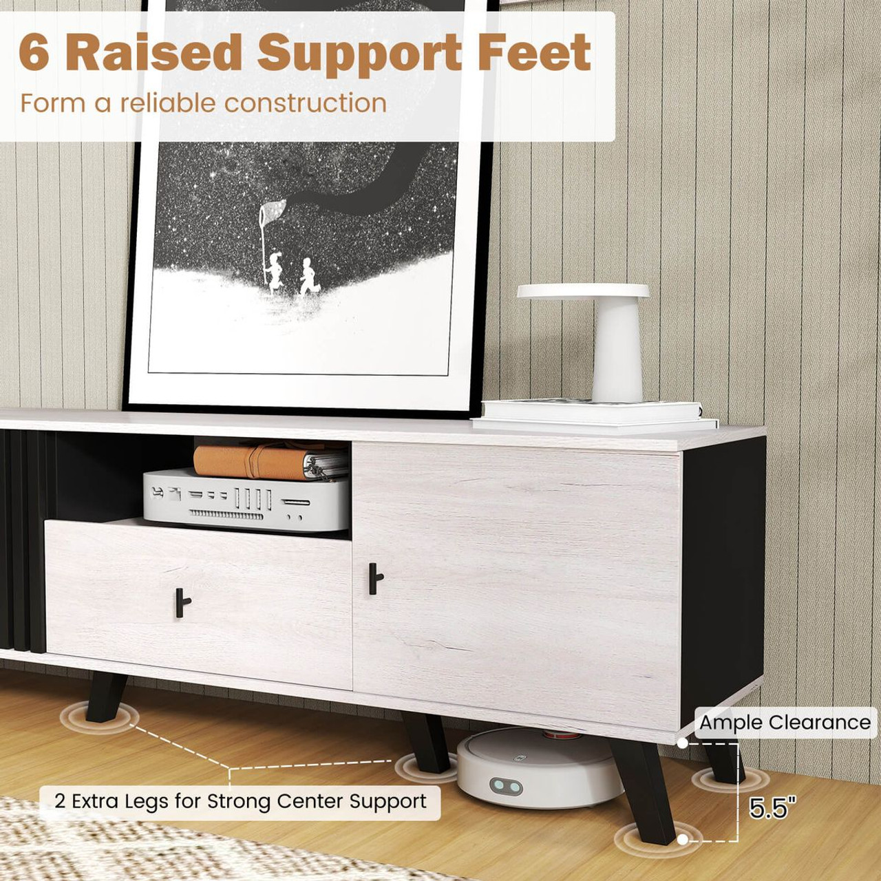 Mid Century Modern TV Stand for 80" TVs product image Mid Century Modern TV Stand for 80" TVs product image