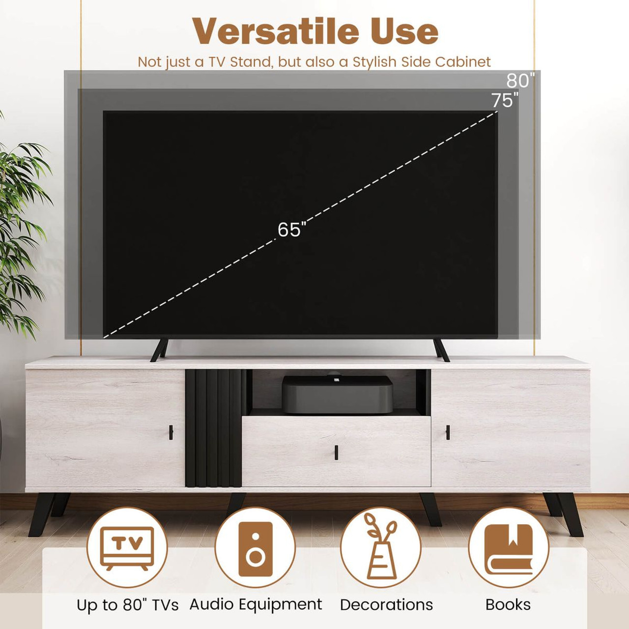 Mid Century Modern TV Stand for 80" TVs product image Mid Century Modern TV Stand for 80" TVs product image