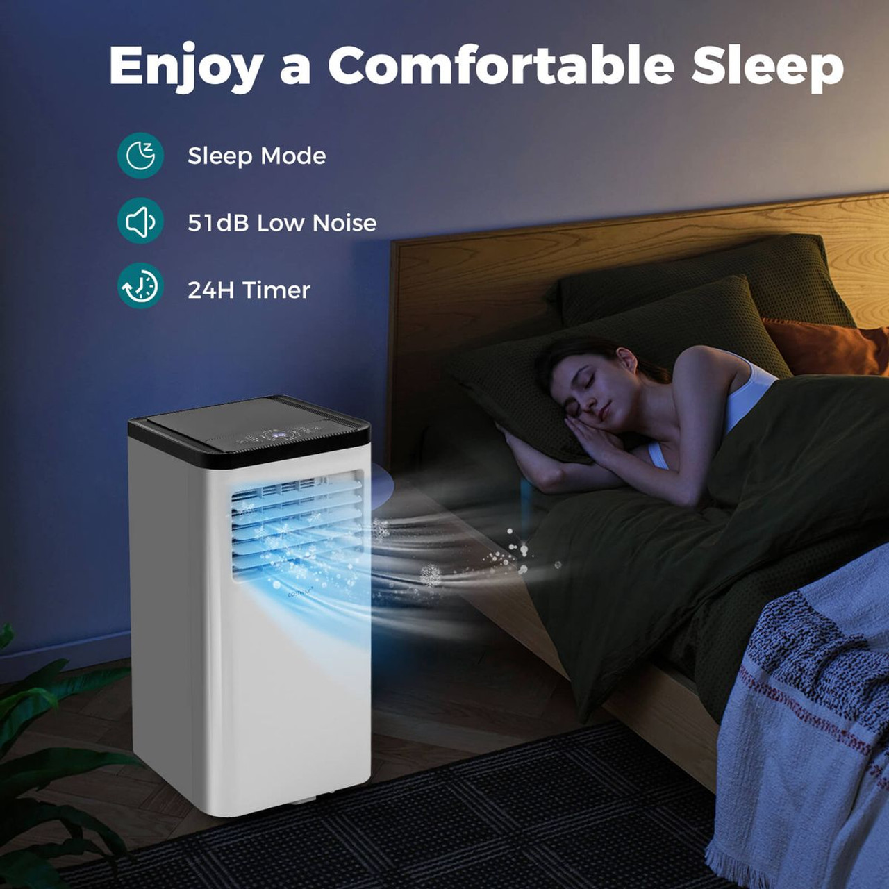 8000/10000 BTU Portable Air Conditioner with Fan and Dehumidifier product image