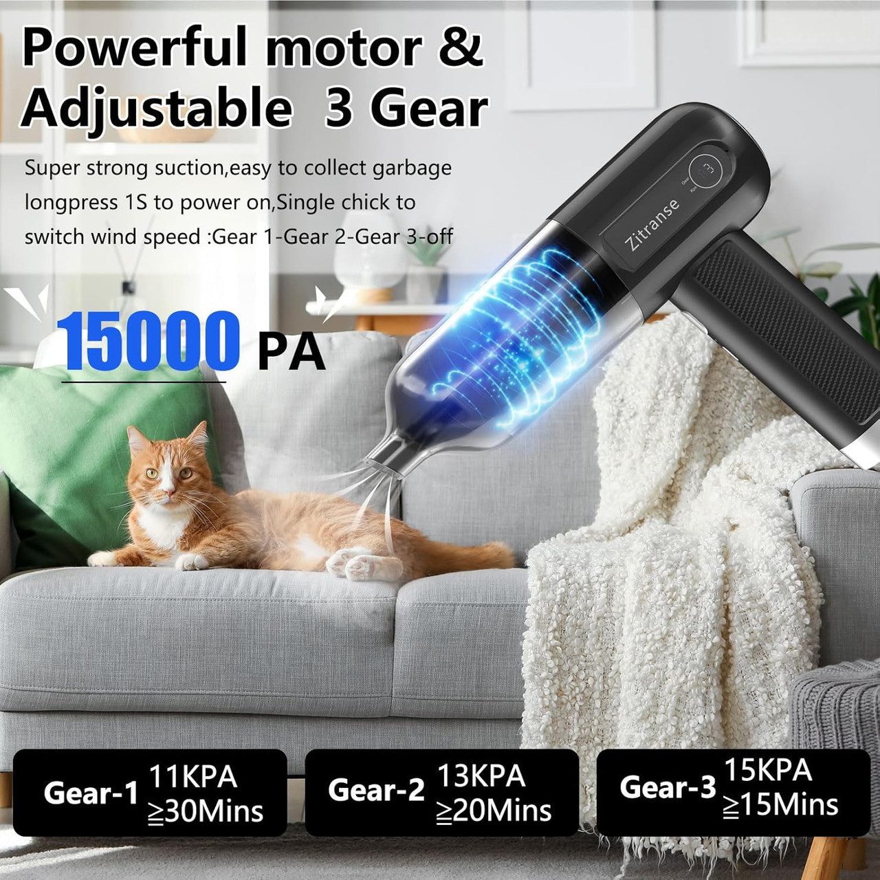 4-in-1 Electric Handheld Mini Compressed Air Duster product image