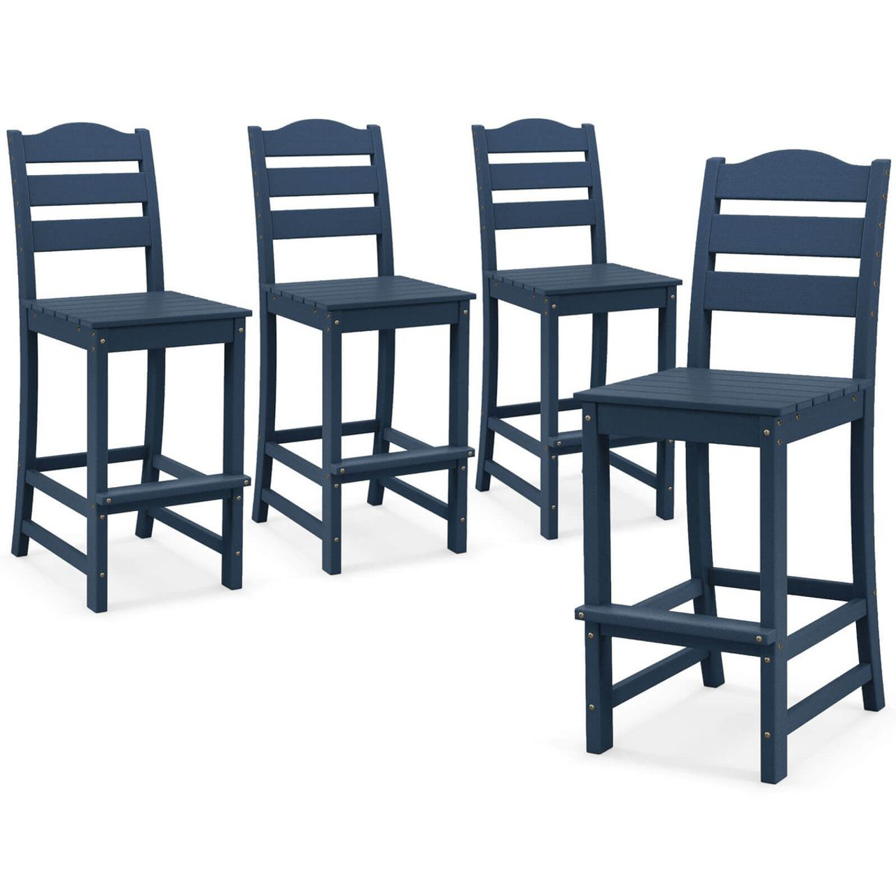 Outdoor Patio Bar Stool with Slatted Design product image