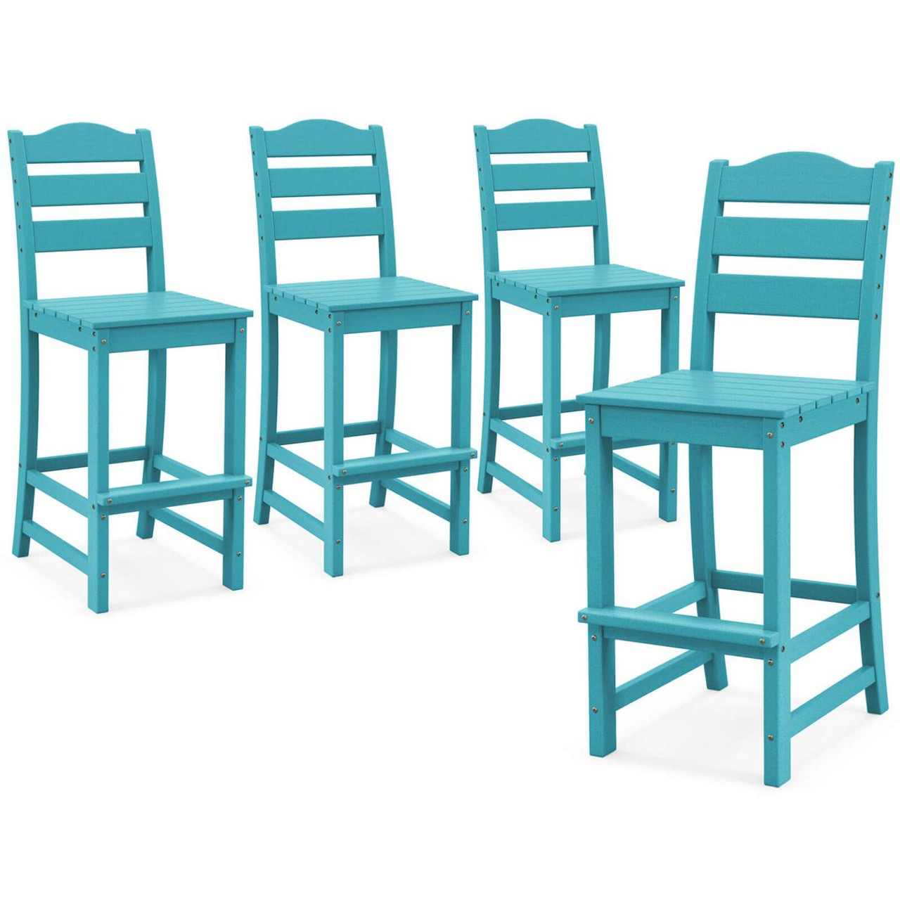 Outdoor Patio Bar Stool with Slatted Design product image