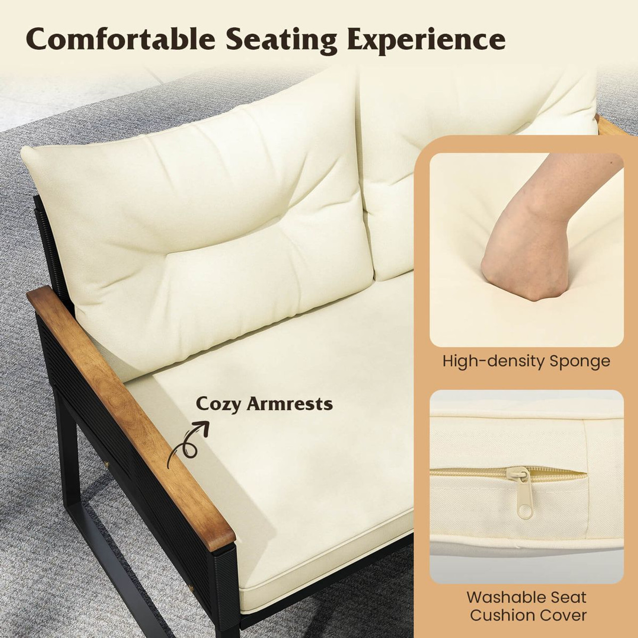 Patio Furniture Set with Tempered Glass Tabletop product image