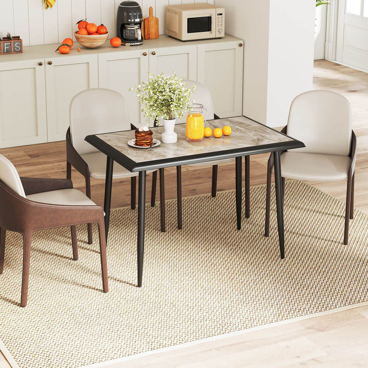 44" Kitchen Table with Faux Marble Tabletop product image