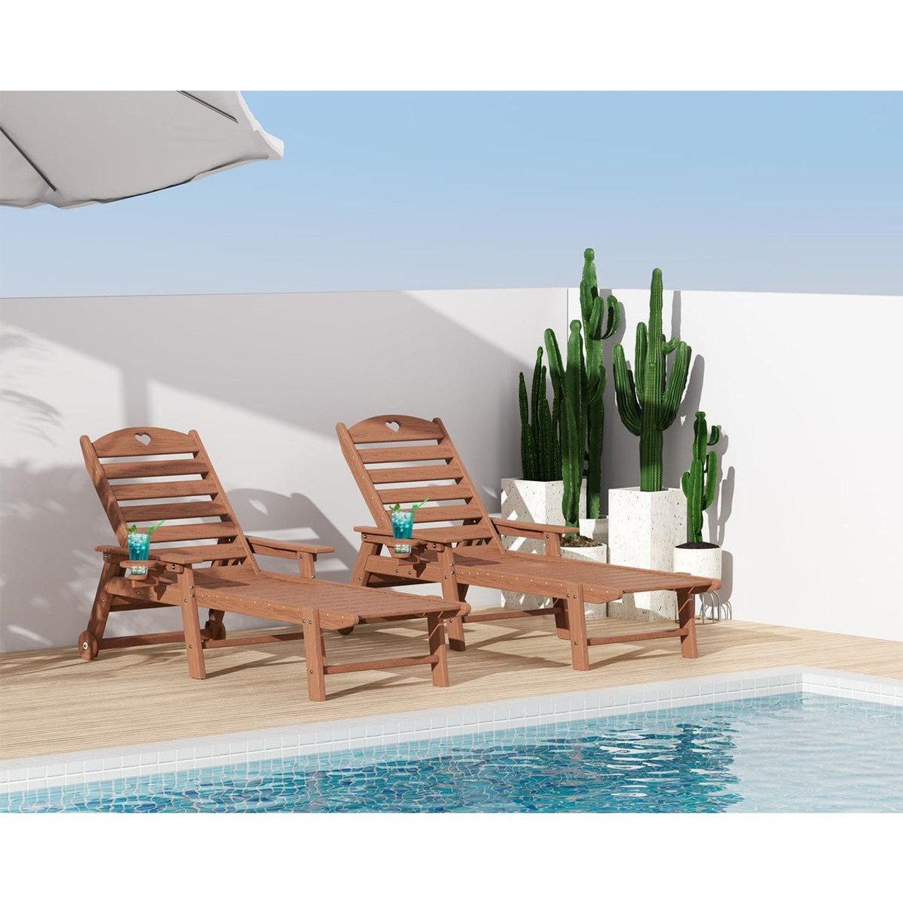 Aokia Patio Chaise Lounge Chairs (Set of 2) product image