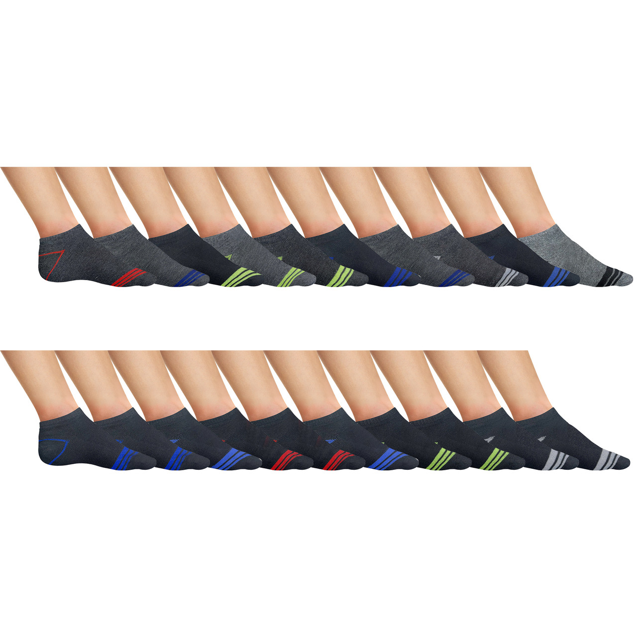 Men's Assorted Moisture-Wicking Low-Cut Socks (30-Pairs) product image