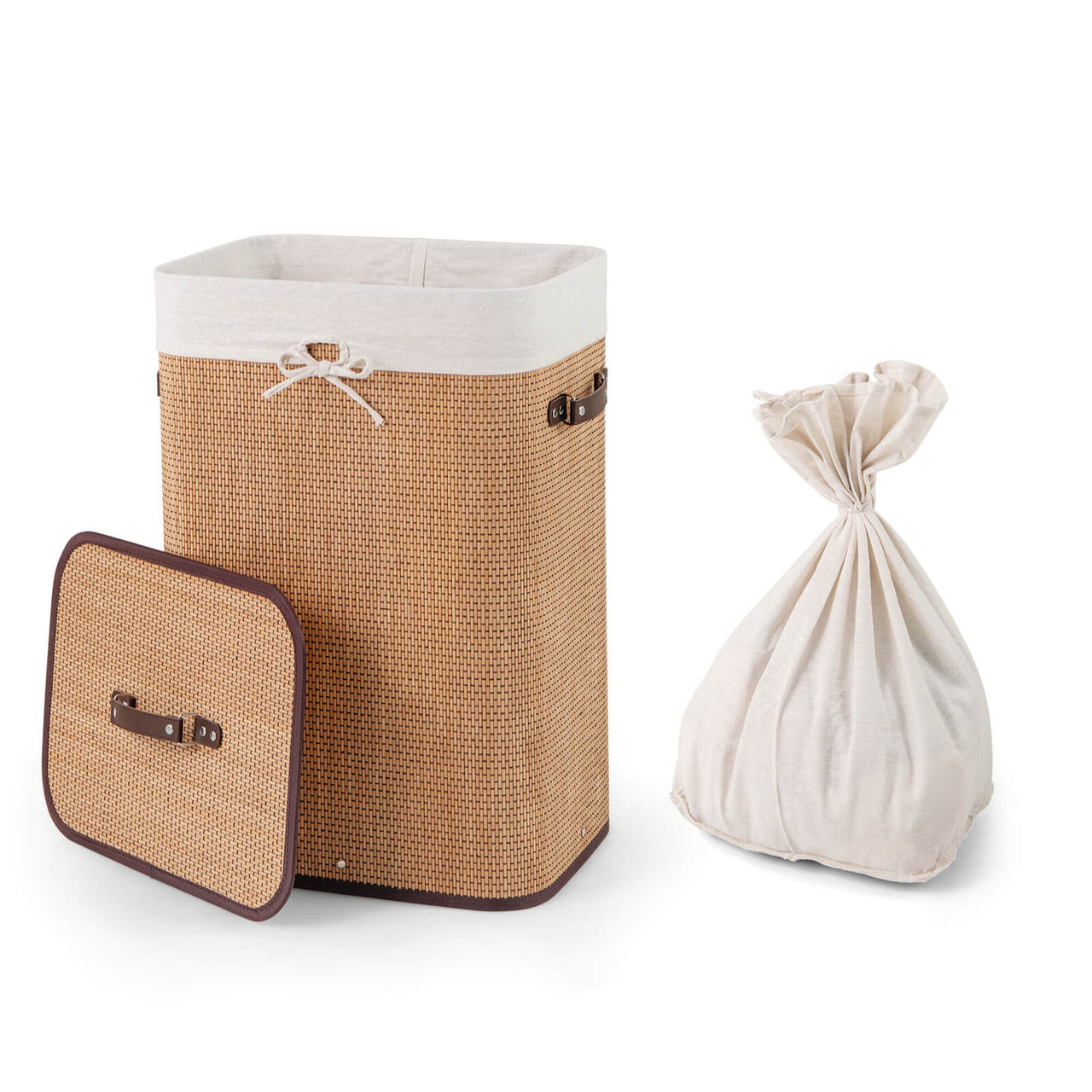 Rectangle Bamboo Laundry Hamper product image