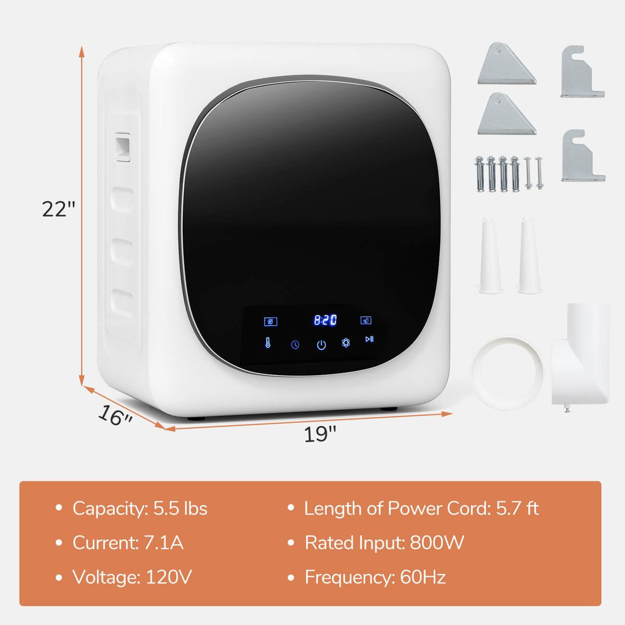 Compact Mini Clothes Dryer with Stainless Steel Tub product image