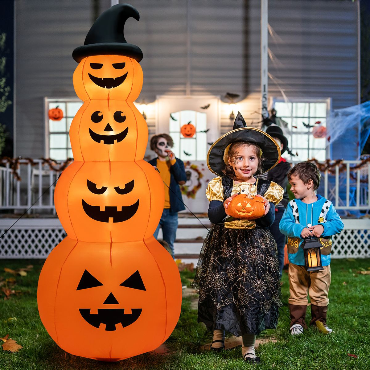 8FT Inflatable Stacked Pumpkins Halloween Decoration product image