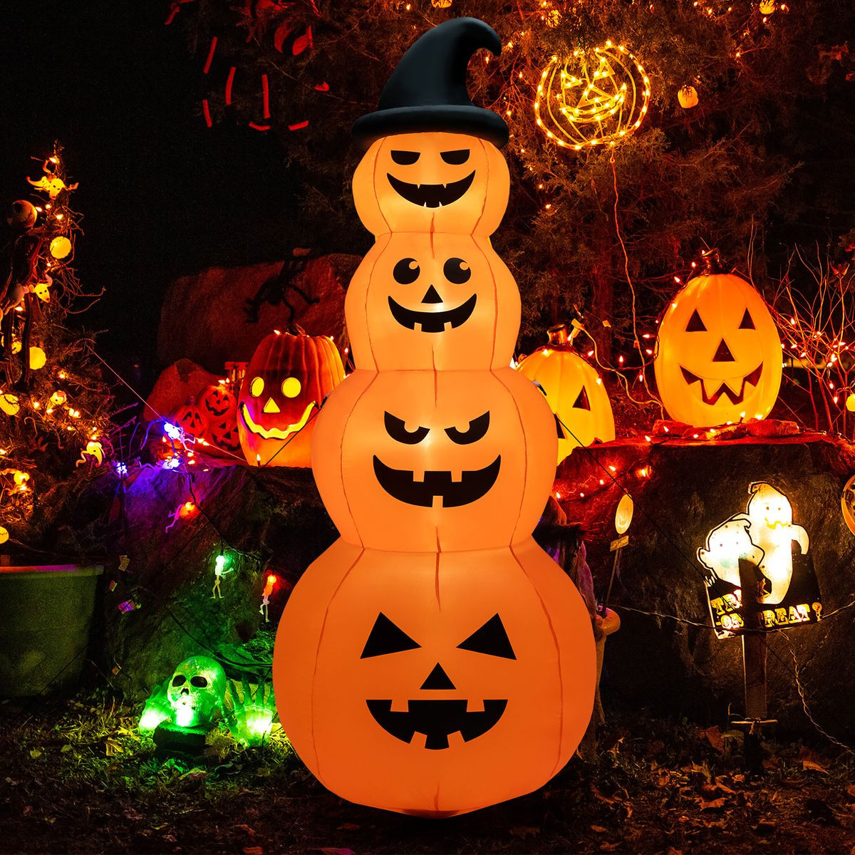 8FT Inflatable Stacked Pumpkins Halloween Decoration product image