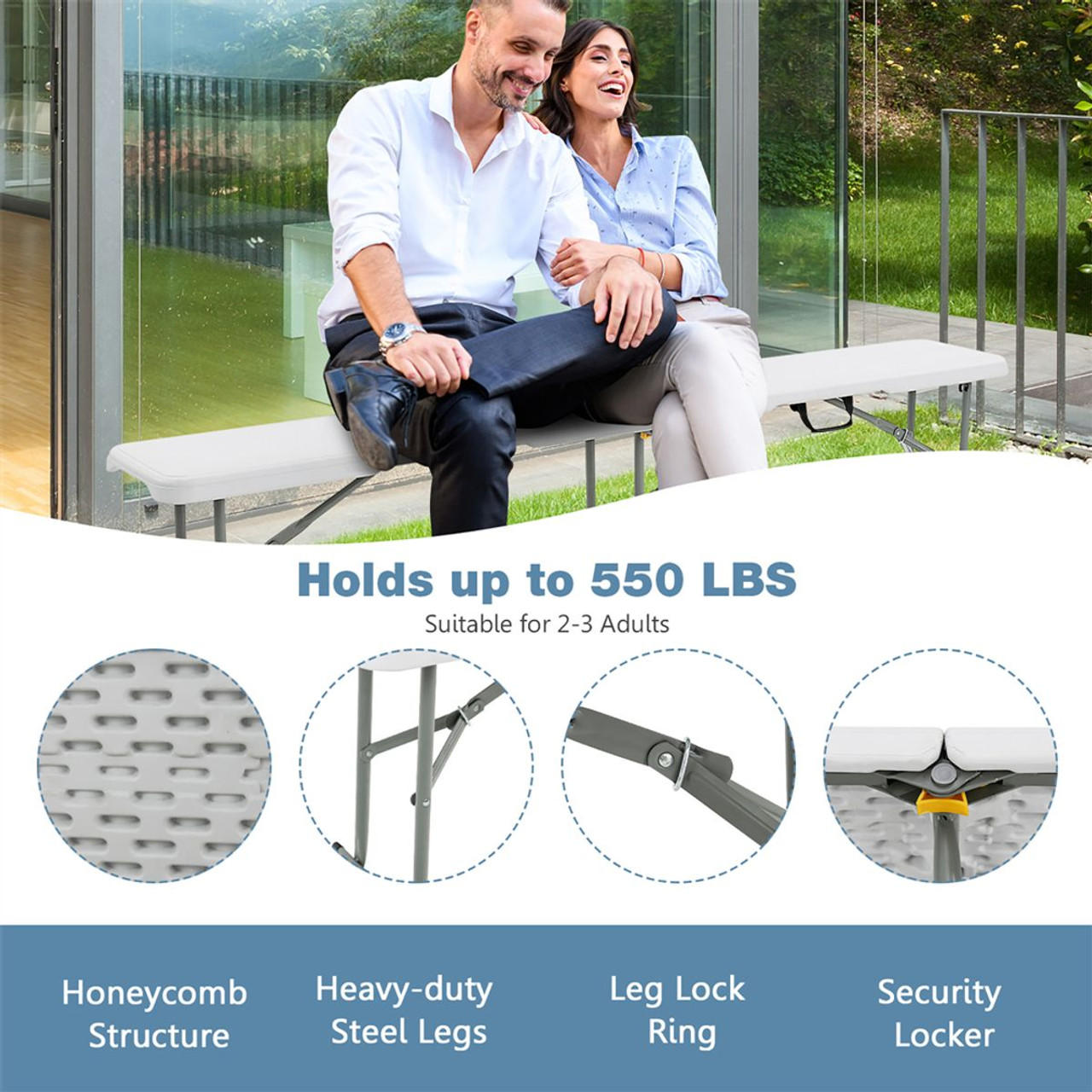 Portable 6-foot Folding Table product image