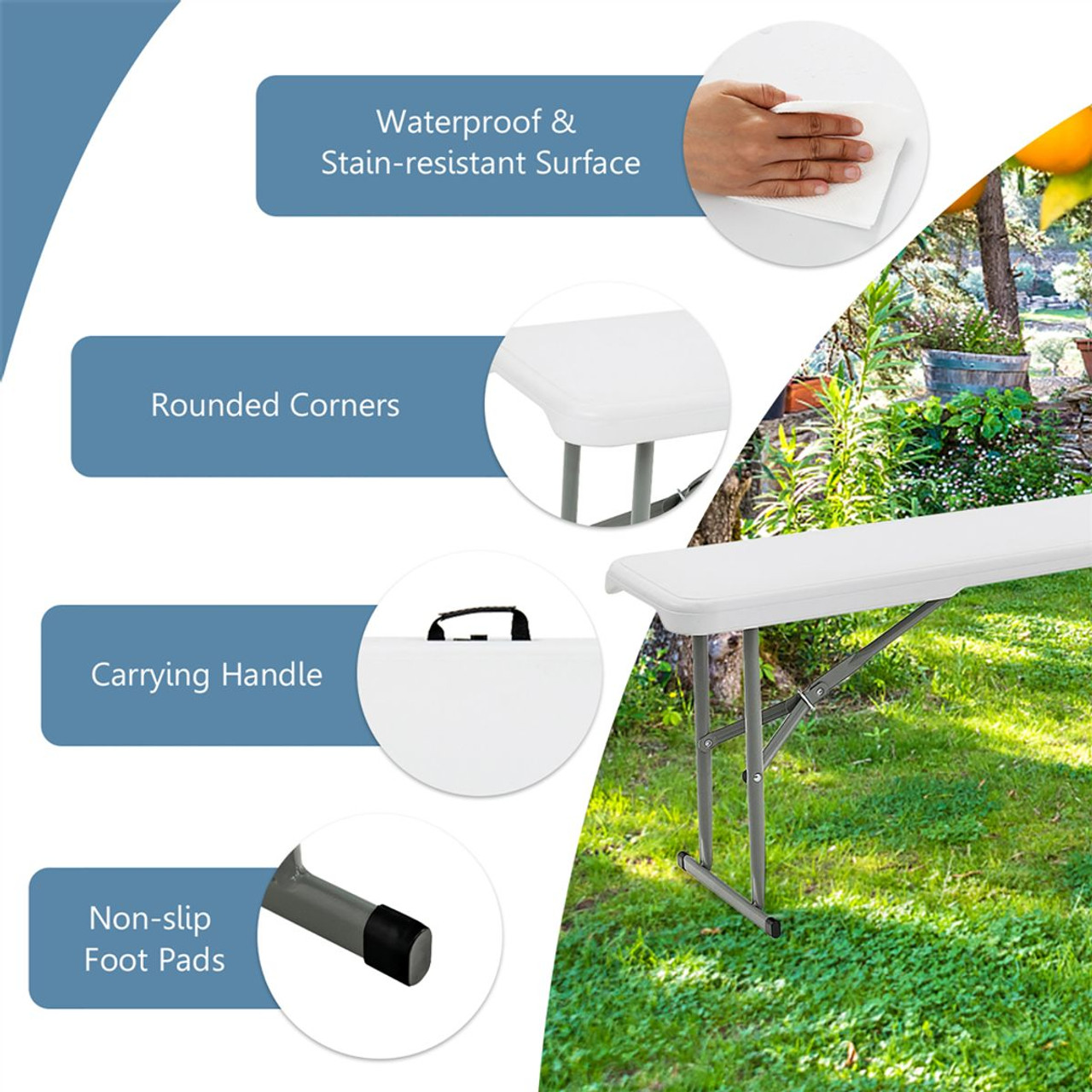 Portable 6-foot Folding Table product image