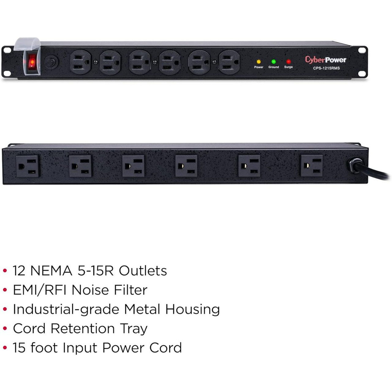 CyberPower 12-Outlet 15-foot Rackmount Surge Protector product image CyberPower 12-Outlet 15-foot Rackmount Surge Protector product image