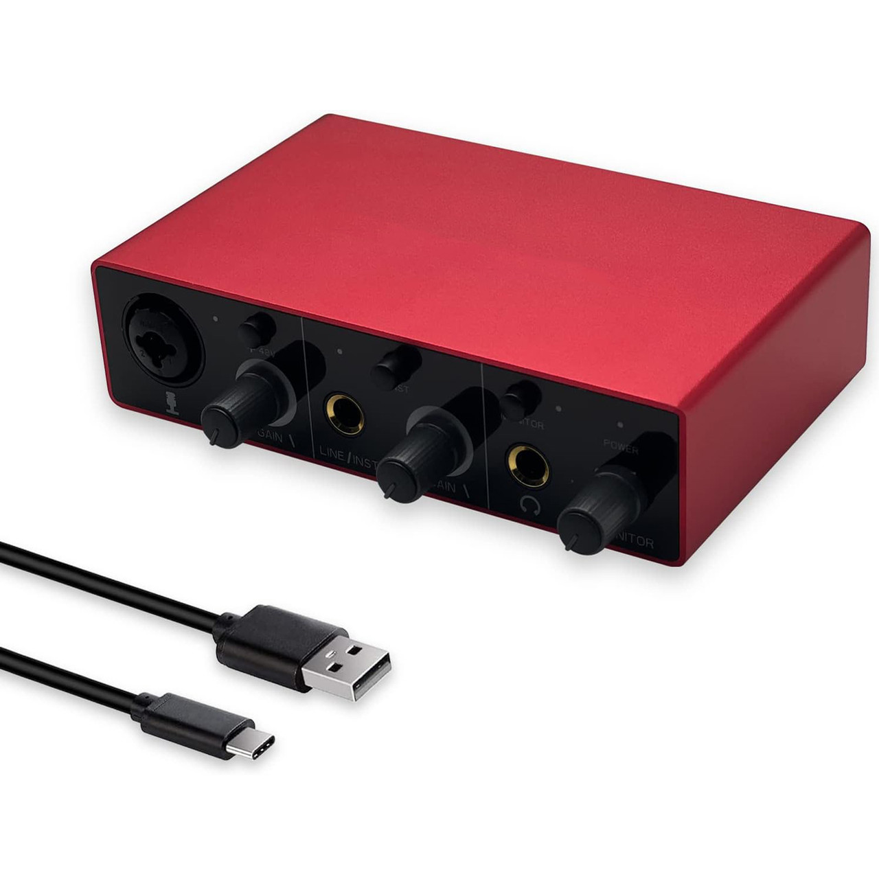 Mic Preamplifier USB Audio Mixer Recorder with 48V Phantom Power