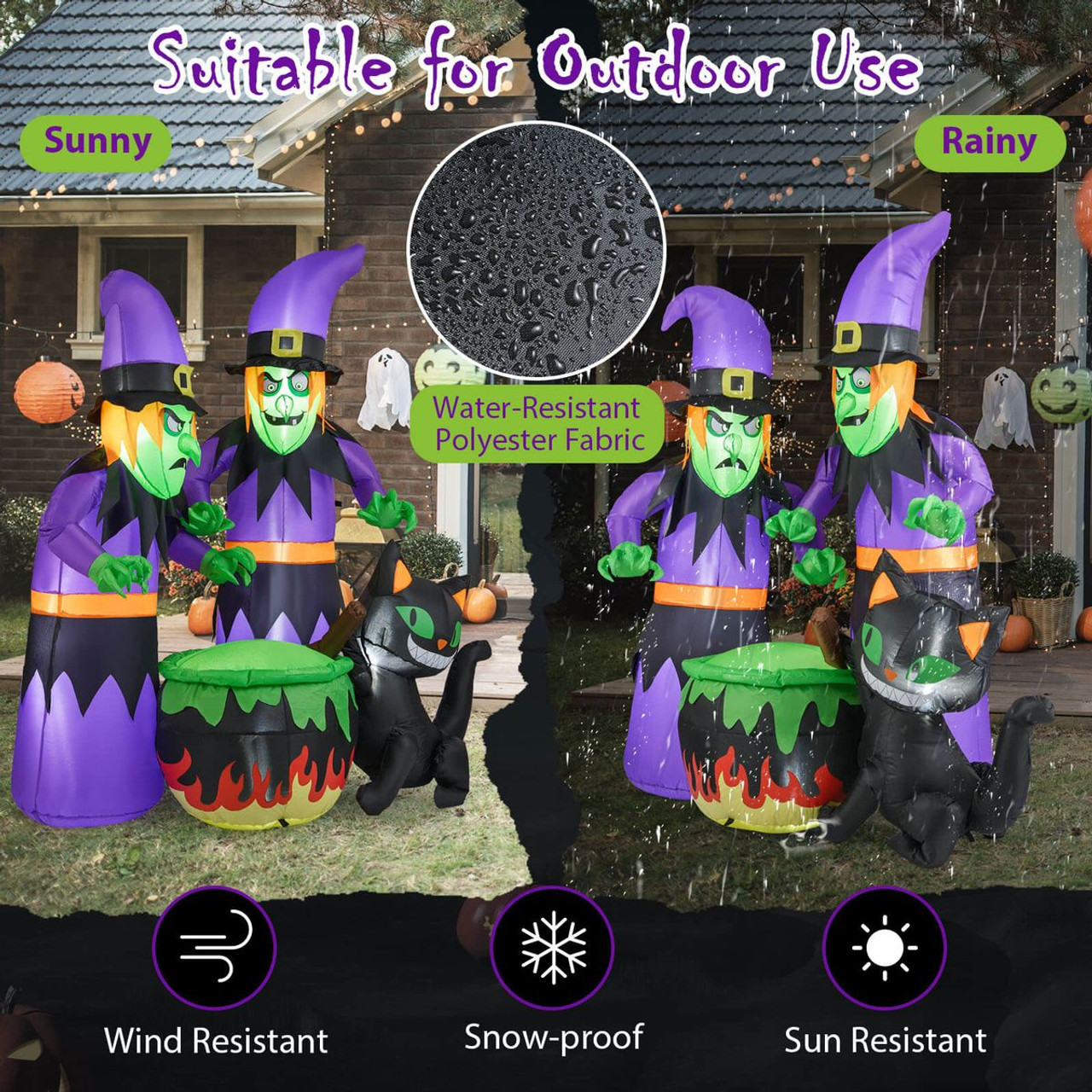 6-Foot Witches with Cauldron Inflatable product image