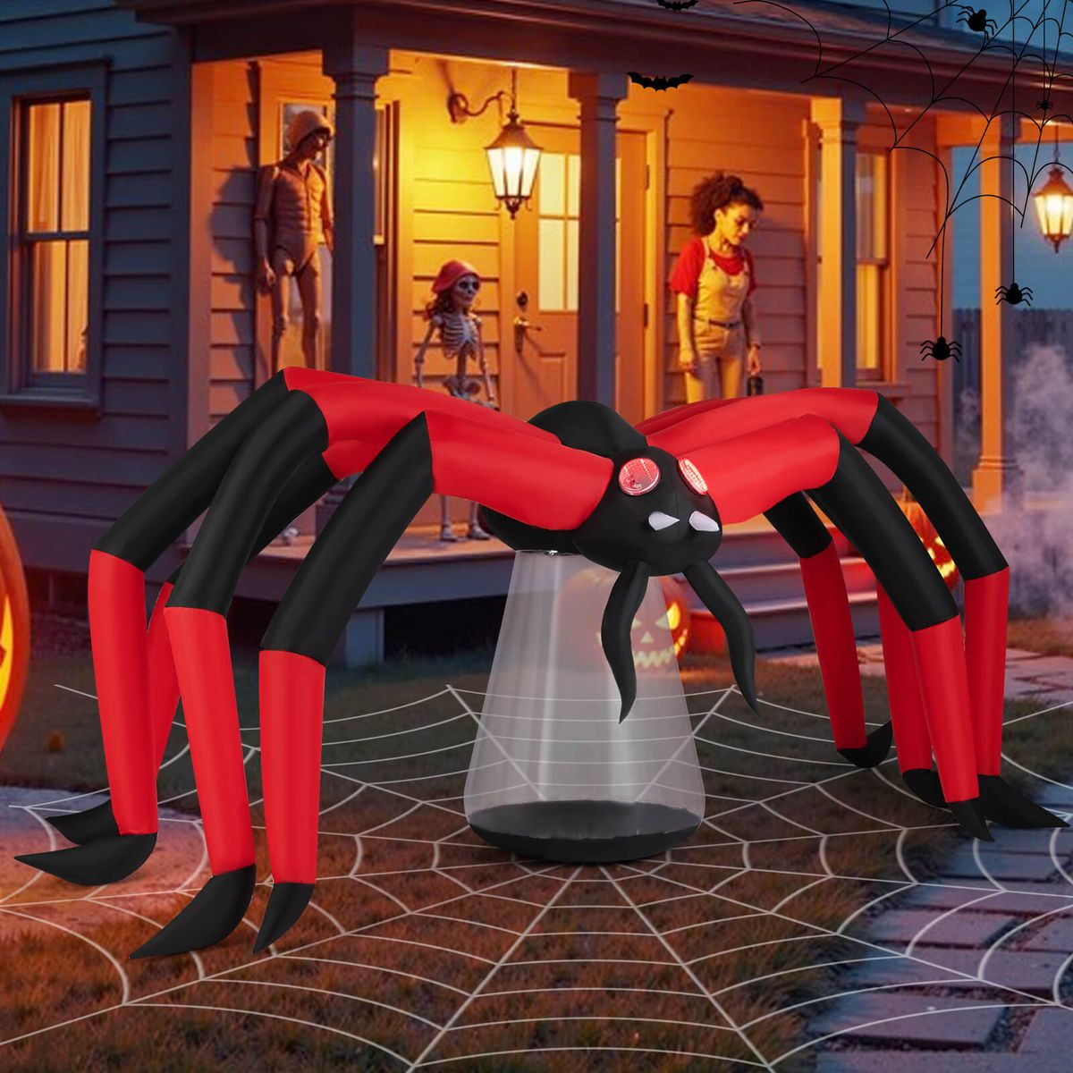 5-Foot Inflatable Spider with Tunnel product image