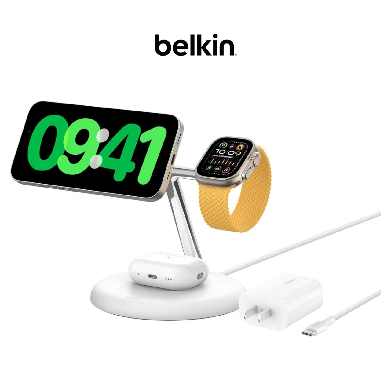 Belkin 3-in-1 Stand 15W Qi2 Wireless Charger product image