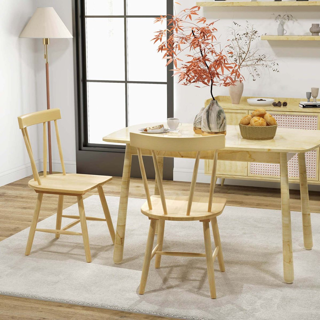 Armless Dining Chairs with Solid Wood Frame (Set of 2) product image