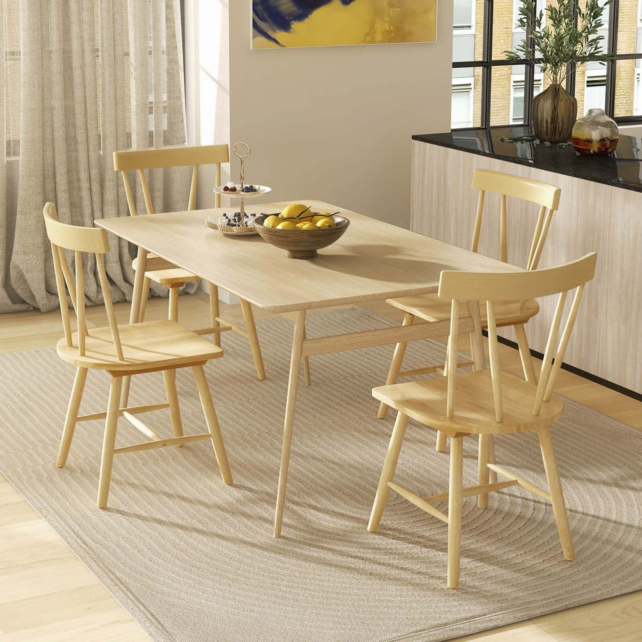 Armless Dining Chairs with Solid Wood Frame (Set of 2) product image